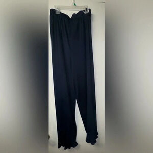 NWT Vintage Karen Lucas‎ women’s blue Scrunch pleated wide leg pants work large